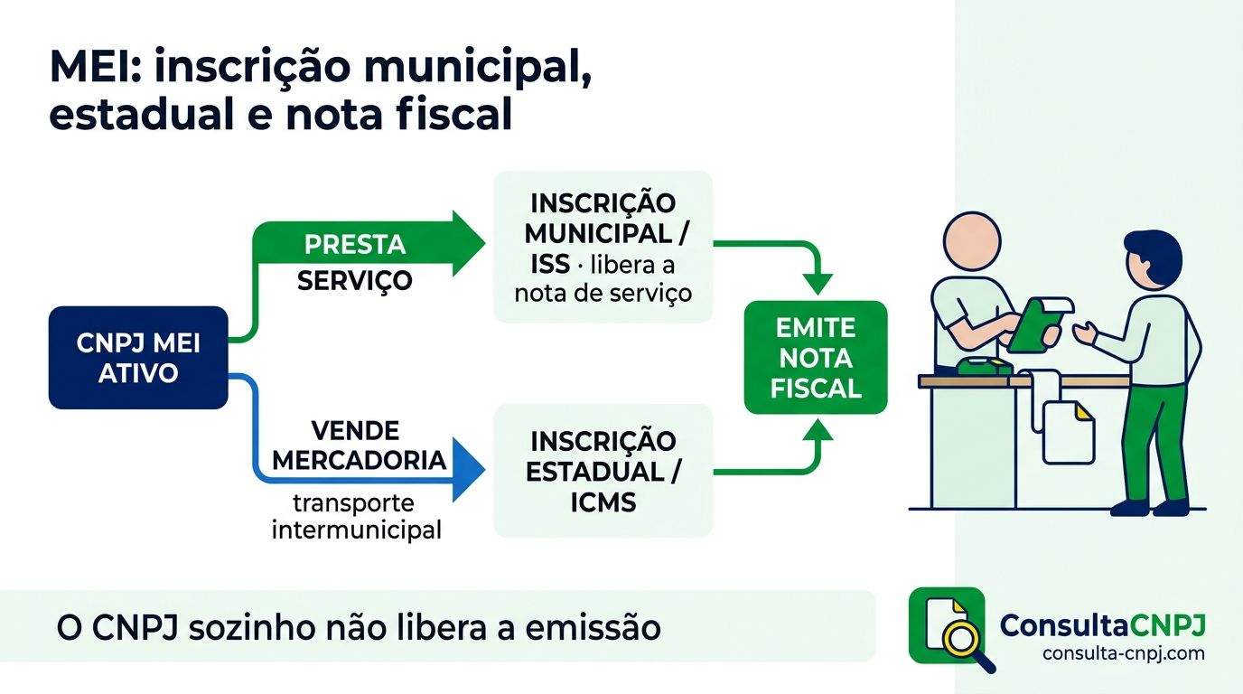 Quando o MEI precisa de inscrição municipal para ISS e de inscrição estadual para ICMS antes de emitir nota fiscal